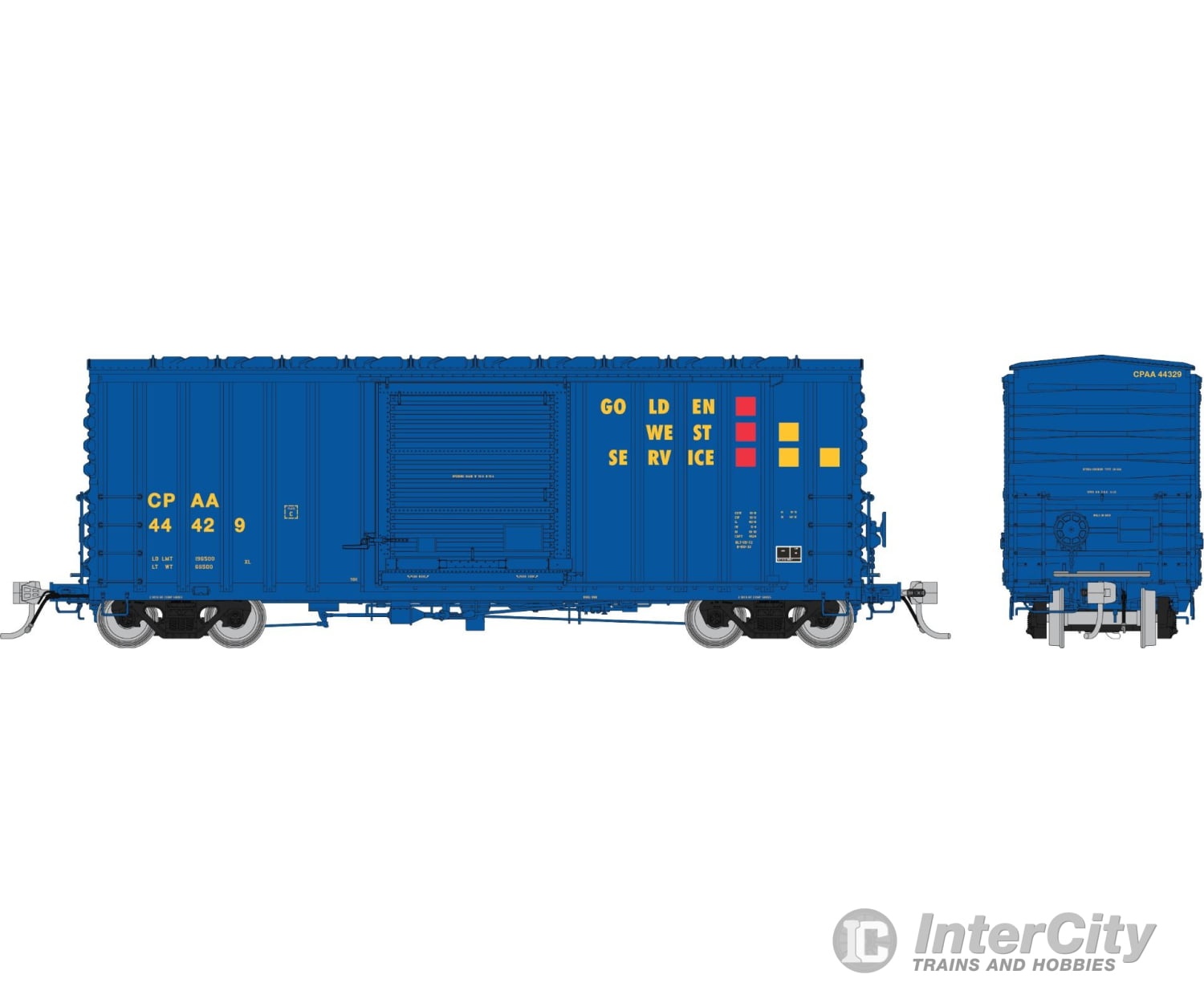 Rapido 164005A HO PC&F B-100-32 Boxcar: Golden West Service - CPAA Service: Single Car Freight Cars