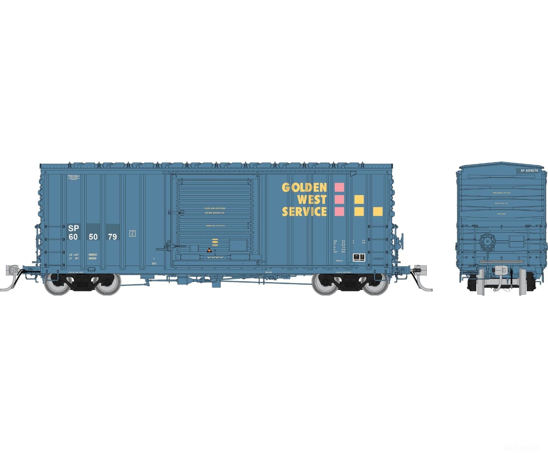 Rapido 164006A HO PC&F B-100-32 Boxcar: Southern Pacific: ex-Golden West: Single Car Freight Cars
