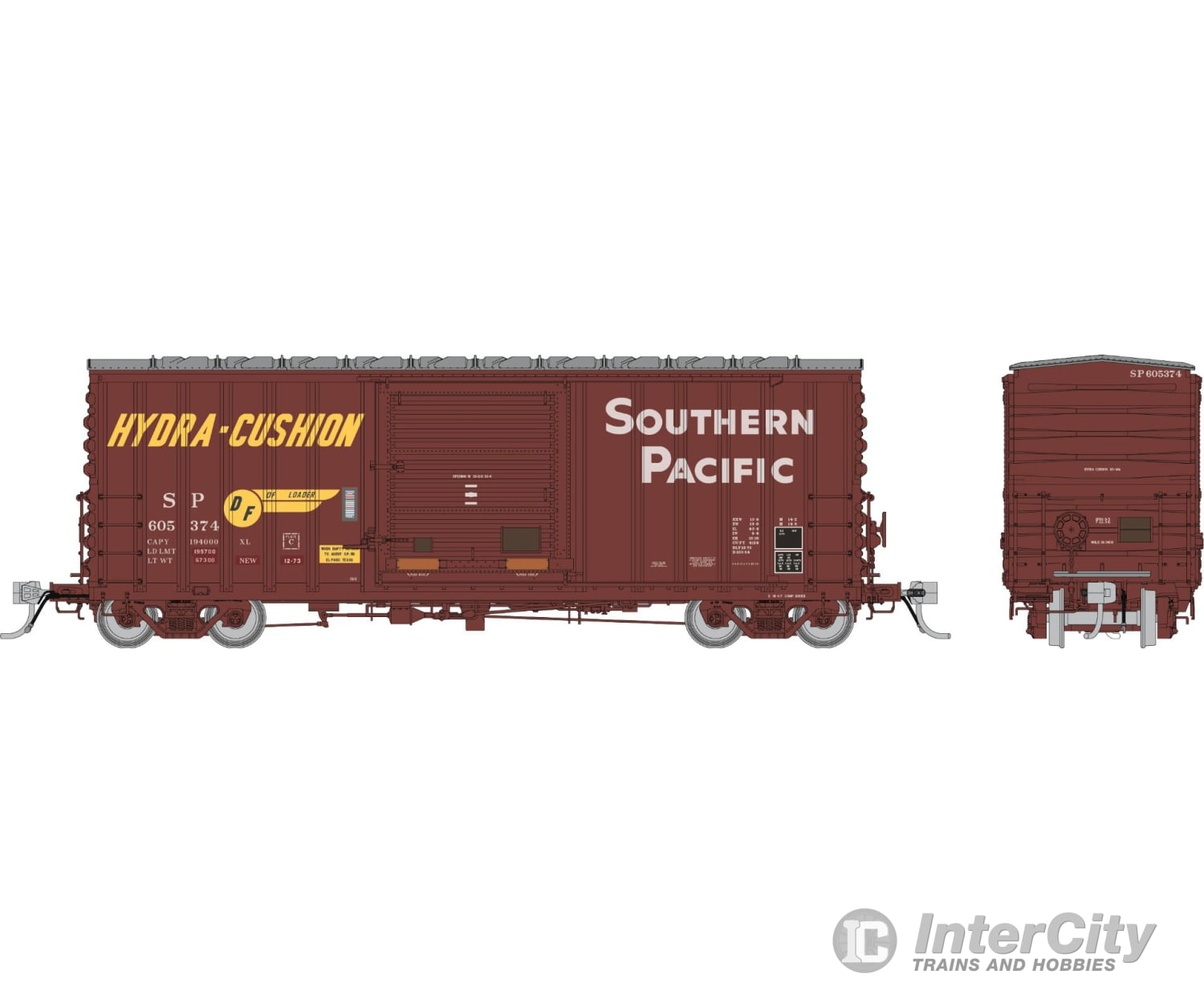 Rapido 164008A HO PC&F B-100-34 Boxcar: Southern Pacific - 1980s Fade: Single Car Freight Cars