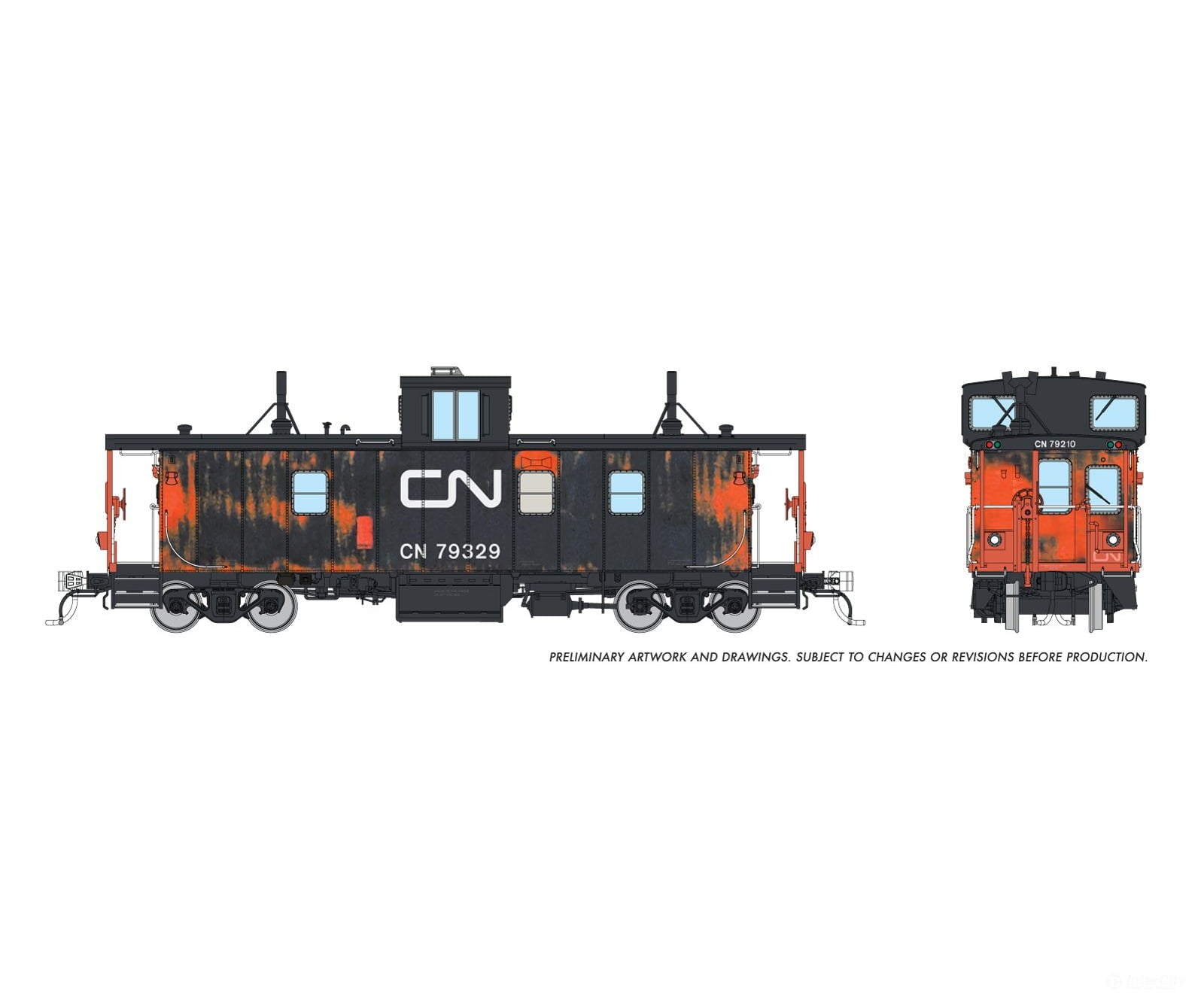 Rapido 166039 HO HS Caboose: CN - Faded: #79329 Freight Cars