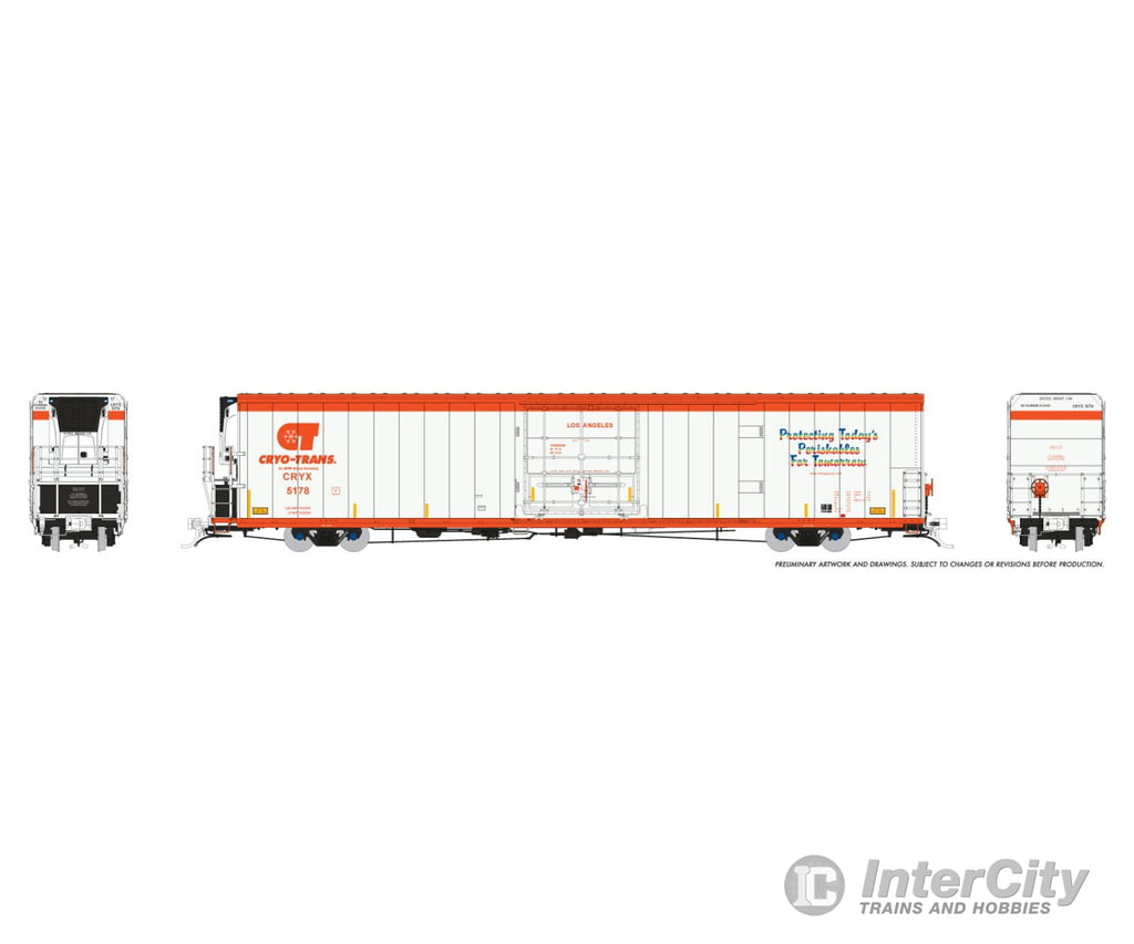 Rapido 167001-5 HO Greenbrier 7780cuft Reefer: Cryo-Trans: #5178 Los Angeles Freight Cars