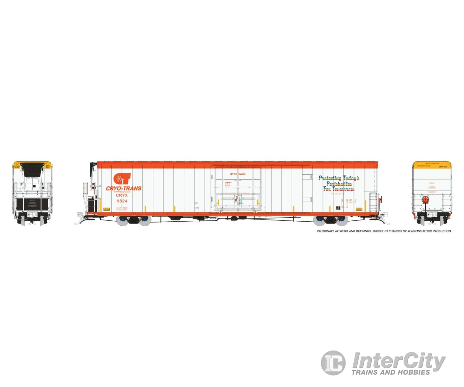 Rapido 167002 Ho Greenbrier 7780Cuft Reefer: Cyro-Trans: 6-Pack #2 Freight Cars