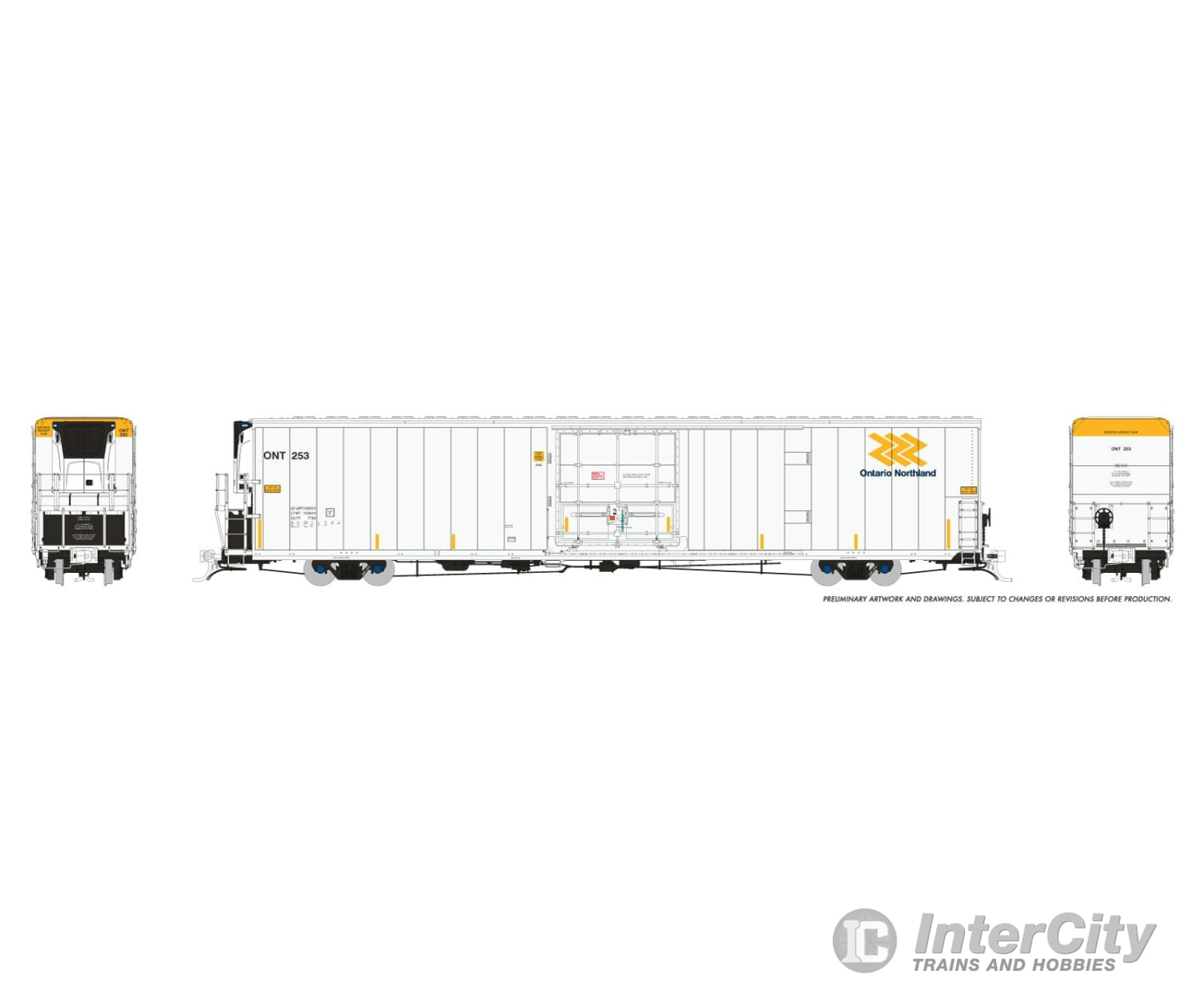 Rapido 167007 Ho Greenbrier 7780Cuft Reefer: Ontario Northland: 3-Pack Freight Cars