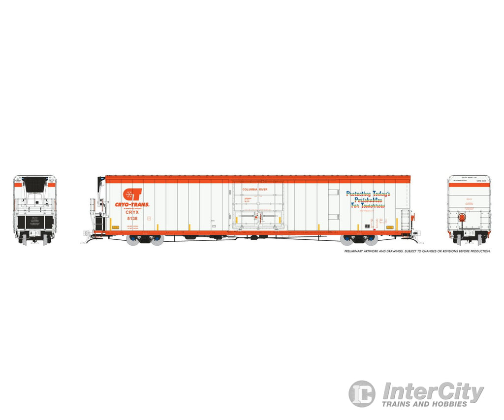 Rapido 167501-1 HO Greenbrier 7780cuft Reefer w/Sound: Cryo-Trans: #5138 Columbia River Freight Cars