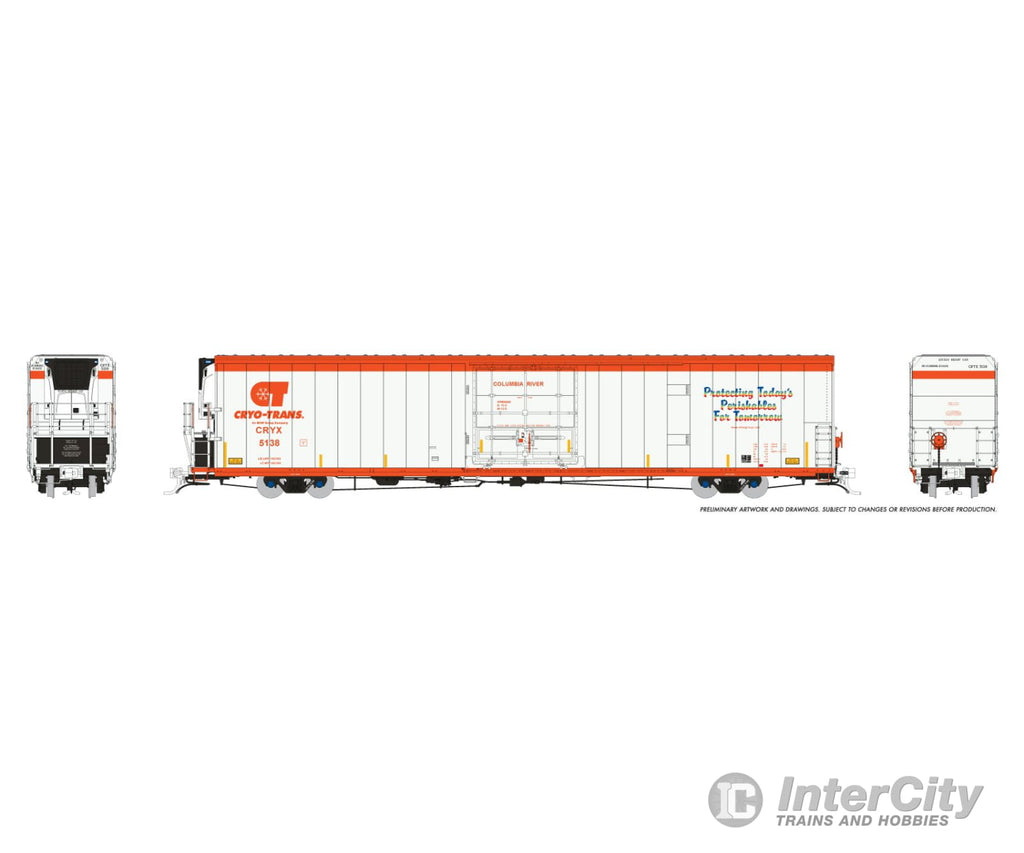 Rapido 167501 Ho Greenbrier 7780Cuft Reefer W/Sound: Cyro-Trans: 6-Pack #1 Freight Cars