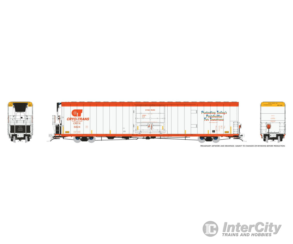 Rapido 167502-1 HO Greenbrier 7780cuft Reefer w/Sound: Cryo-Trans: #5824 Hyde Park Freight Cars