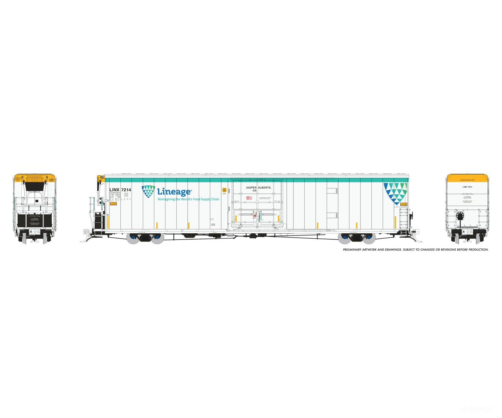 Rapido 167503-2 HO Greenbrier 7780cuft Reefer w/Sound: Lineage: #7214 Jasper-Alberta CA Freight Cars
