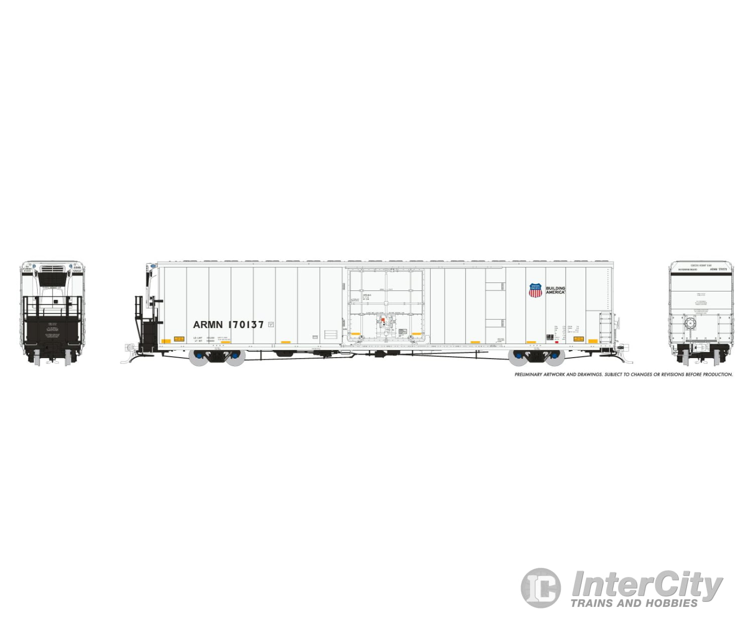 Rapido 167504 Ho Greenbrier 7780Cuft Reefer W/Sound: Union Pacific: 6-Pack #1 Freight Cars