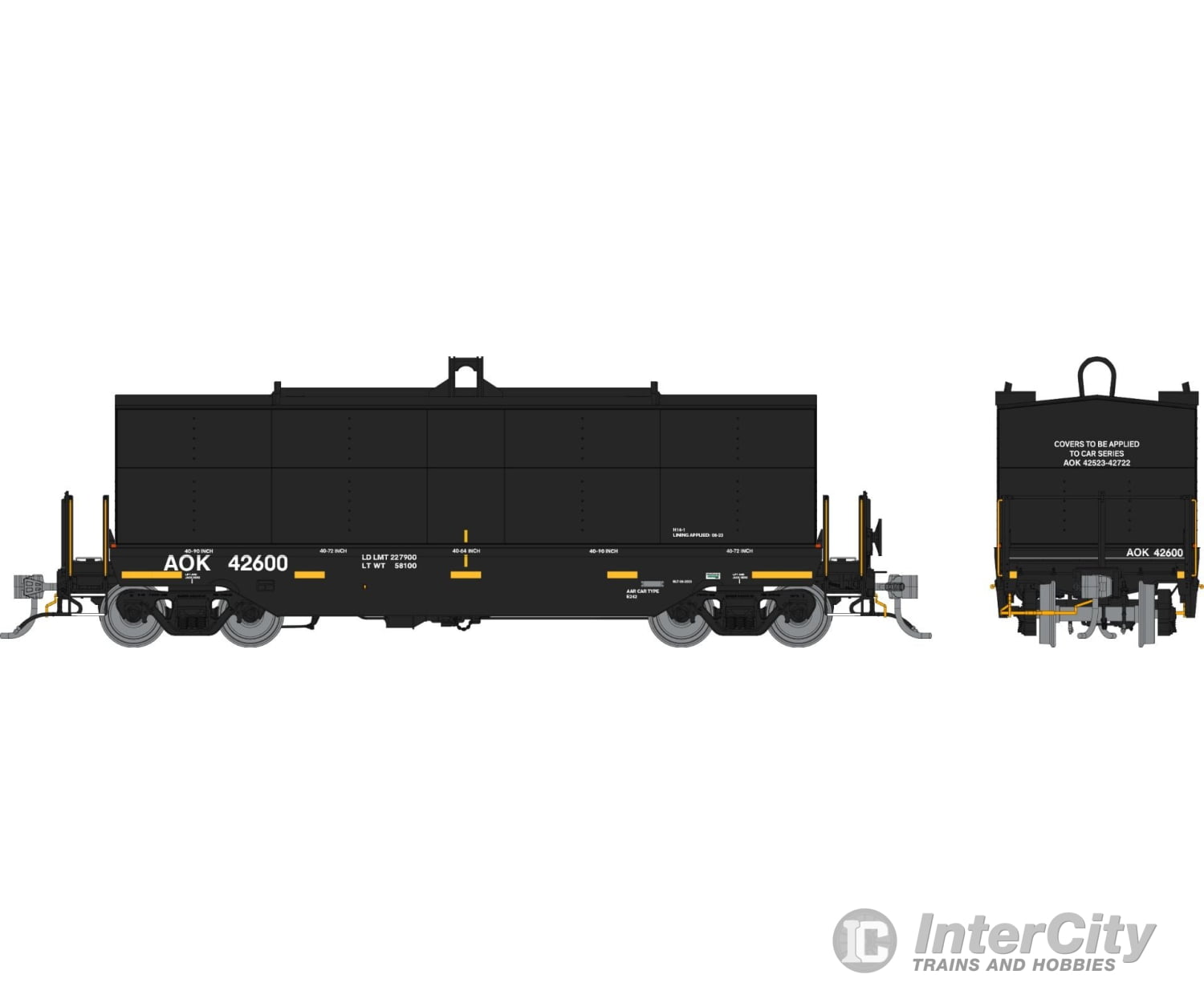 Rapido 168001 Ho Greenbrier Coil Car: Arkansas & Oklahoma - Black: 6-Pack Freight Cars