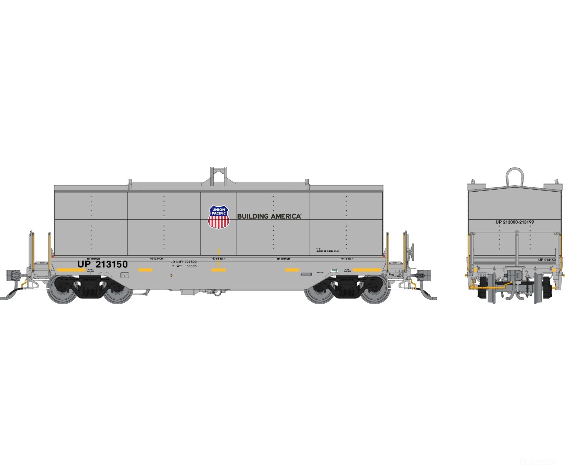 Rapido 168006 Ho Greenbrier Coil Car: Union Pacific - Gray / Up Shield: 6-Pack #1 Freight Cars