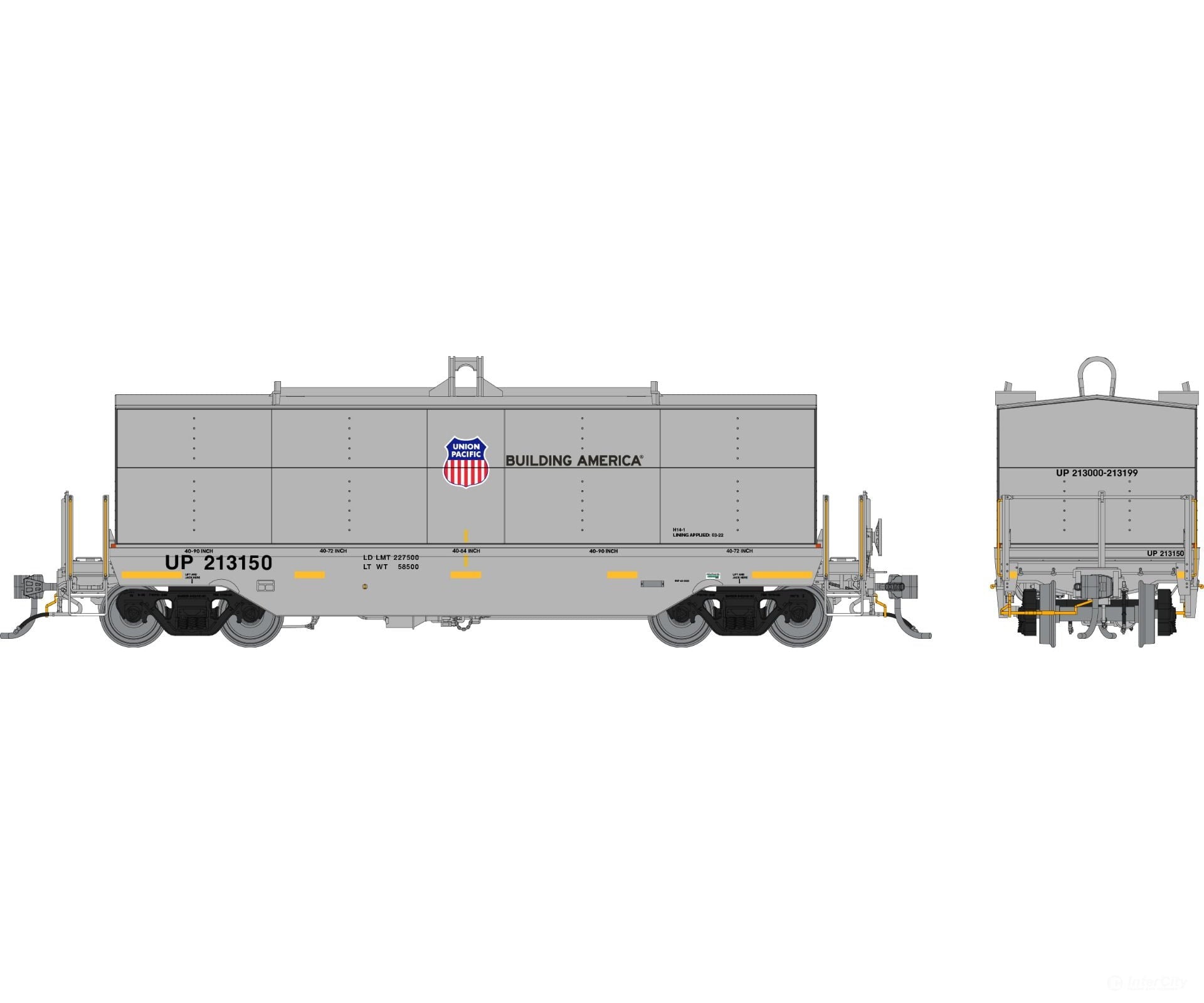 Rapido 168006A Ho Greenbrier Coil Car: Union Pacific - Gray / Up Shield: Single Car #1 Freight Cars
