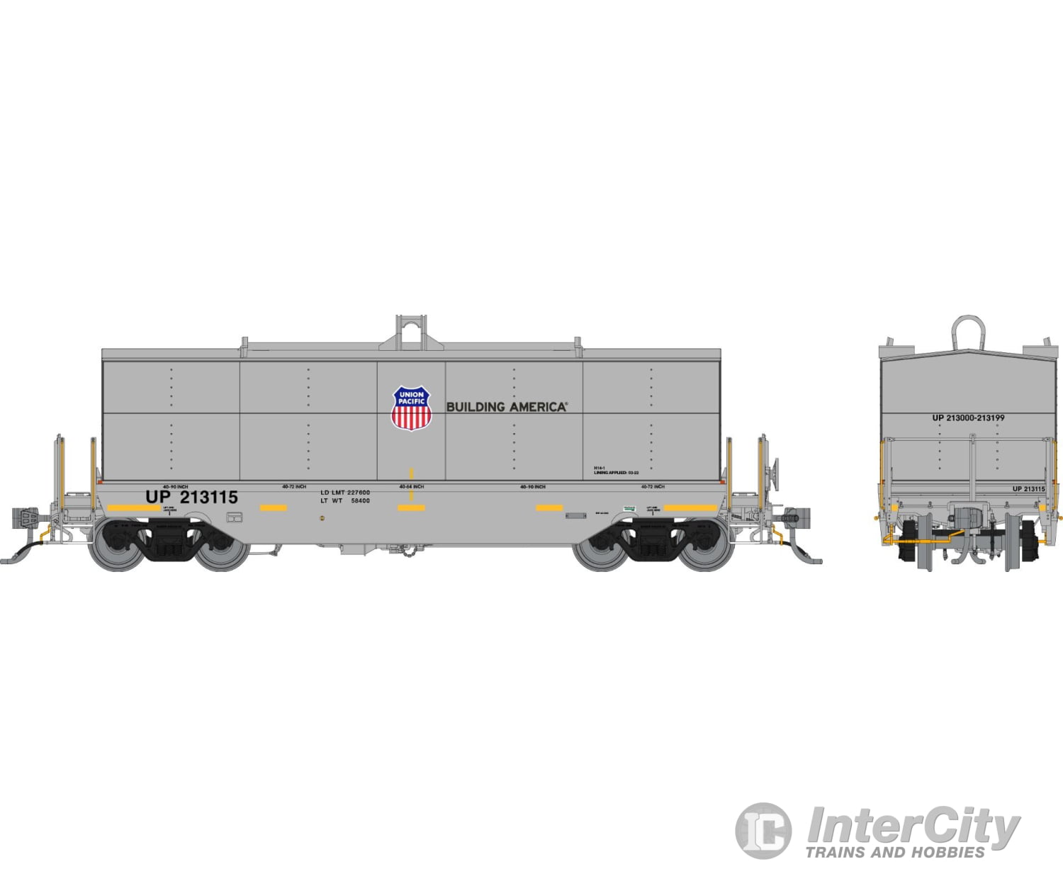 Rapido 168007 Ho Greenbrier Coil Car: Union Pacific - Gray / Up Shield: 6-Pack #2 Freight Cars