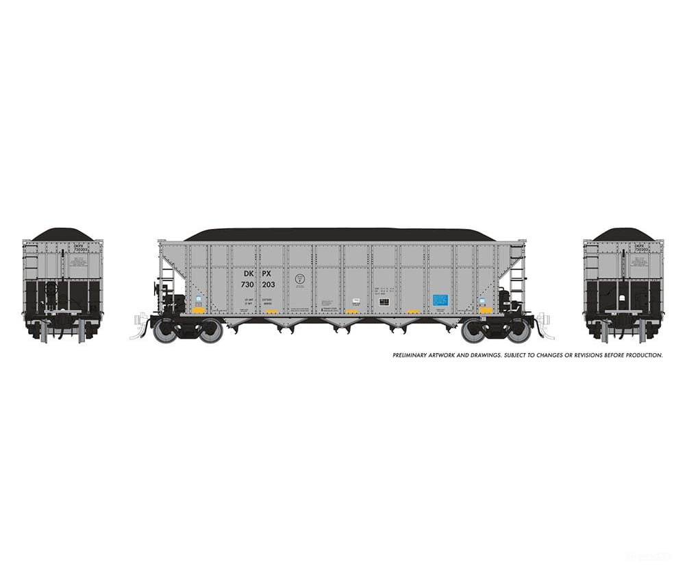 Rapido 169048 HO AutoFlood III Coal Hopper: DKPX: 6-Pack #3 Freight Cars