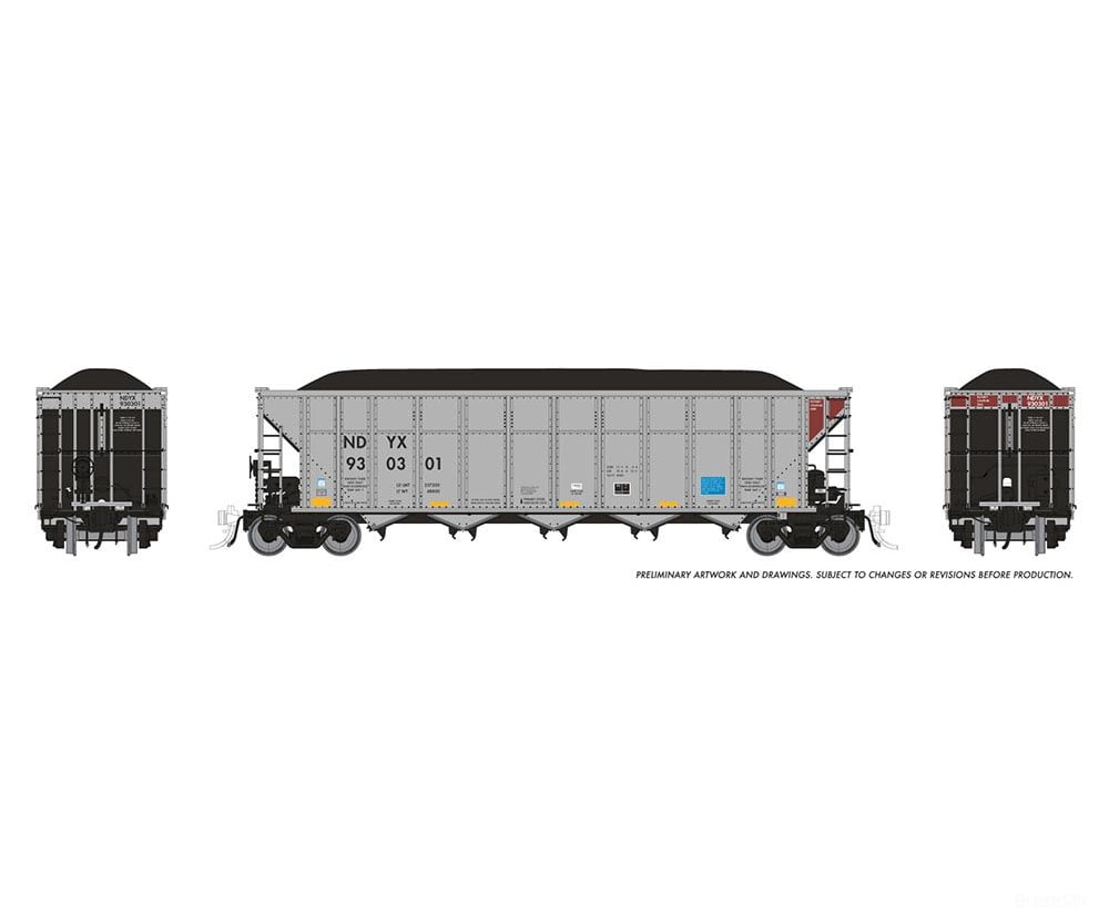 Rapido 169053A HO AutoFlood III Coal Hopper: NDYX: Single Car #2 Freight Cars