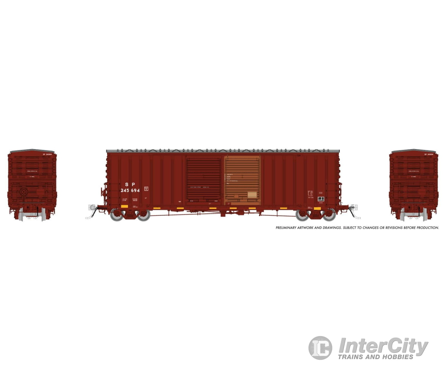 Rapido 170029 Ho Pc&F B-70-75 Boxcar: Southern Pacific - Brown Dip: #245694 Freight Cars