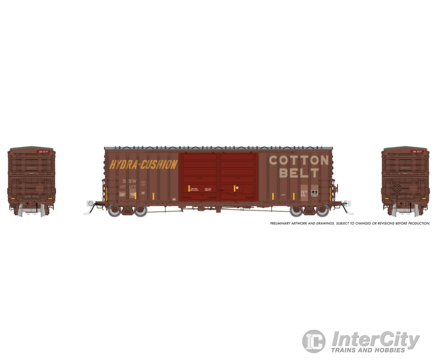 Rapido 170030 Ho Pc&F B-70-69 Boxcar: Ssw/Cotton Belt - Patchout: #67177 Freight Cars