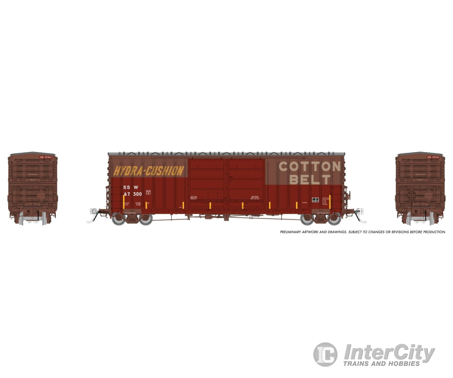 Rapido 170031 Ho Pc&F B-70-69 Boxcar: Ssw/Cotton Belt - Patchout: #67300 Freight Cars