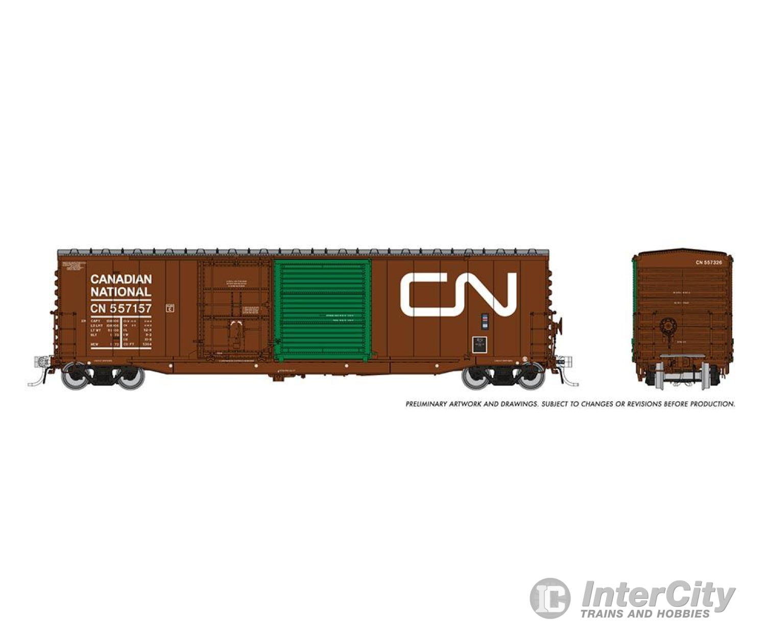 Rapido 173001 Ho Nsc 5304 Boxcar: Cn - Delivery W/ Green Door: 6-Pack #1 Freight Cars