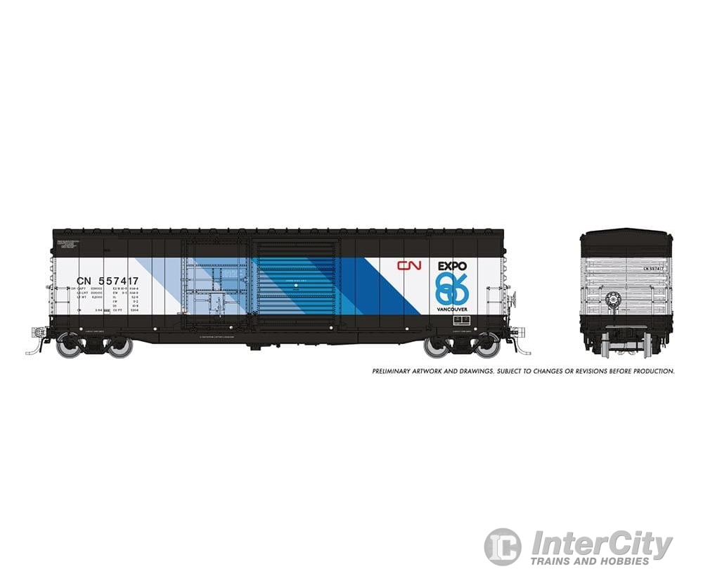Rapido 173004 Ho Nsc 5304 Boxcar: Cn - Expo 86: 2-Pack Freight Cars