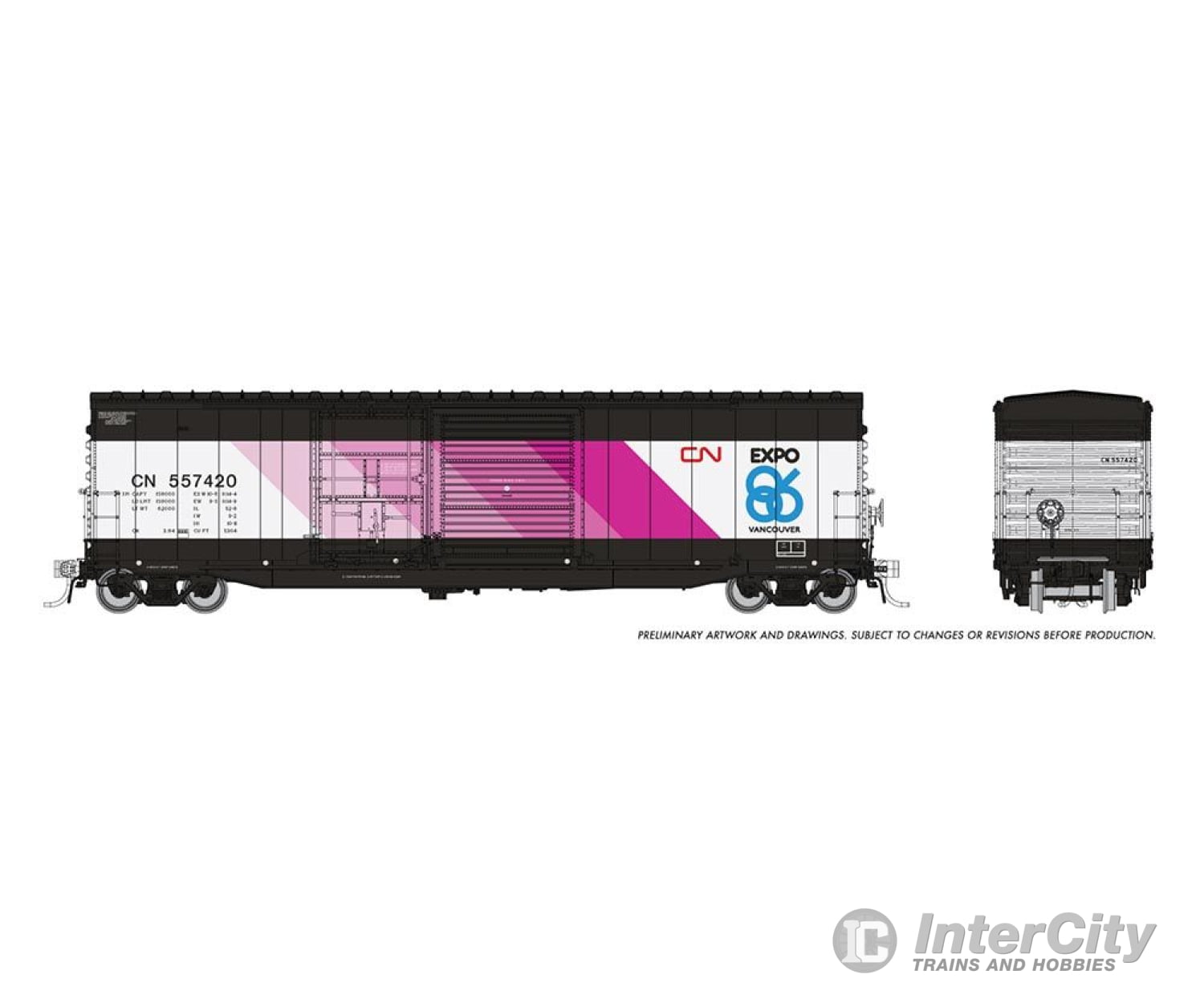 Rapido 173004 Ho Nsc 5304 Boxcar: Cn - Expo 86: 2-Pack Freight Cars