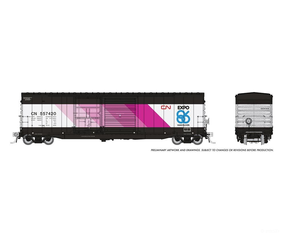 Rapido 173004 Ho Nsc 5304 Boxcar: Cn - Expo 86: 2-Pack Freight Cars