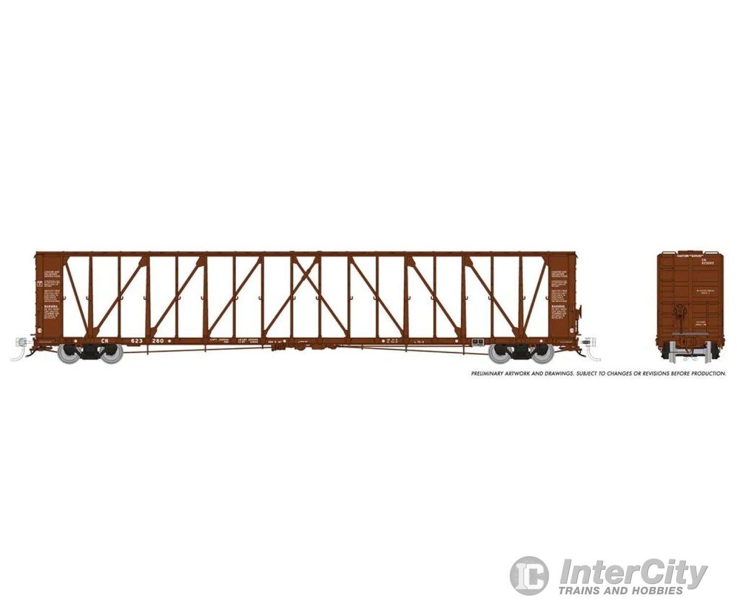 Rapido 174003 Ho Scale Nsc 73’ Centerbeam Flatcar Canadian National Cn Assorted Road #S Freight Cars