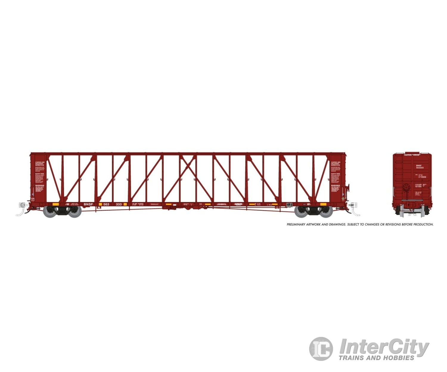 Rapido 174009A HO NSC Centerbeam Flatcar: BNSF - Brown: Single Car #2 Freight Cars