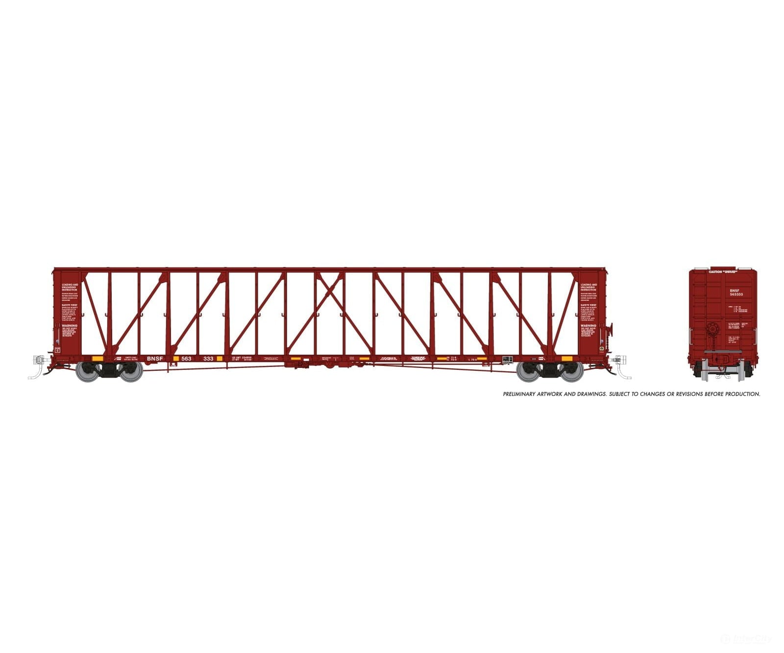 Rapido 174009A HO NSC Centerbeam Flatcar: BNSF - Brown: Single Car #2 Freight Cars