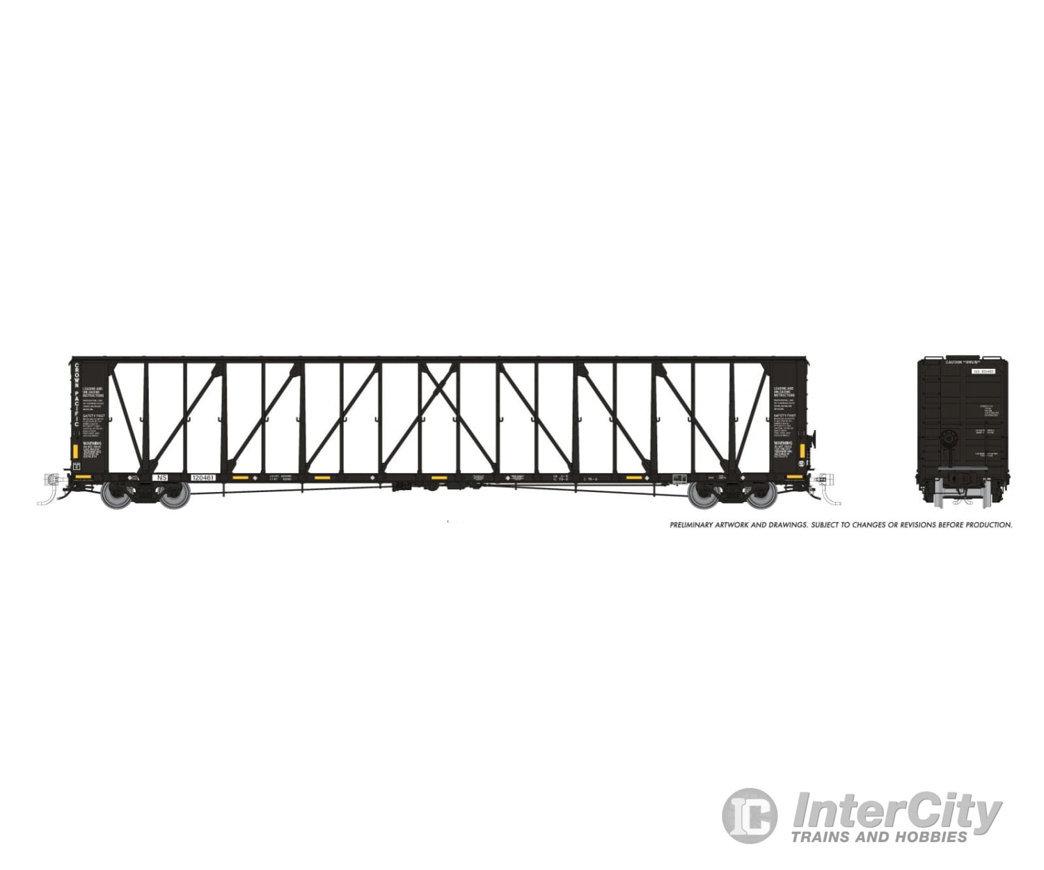Rapido 174012A HO NSC Centerbeam Flatcar: Norfolk Southern - Patchout: Single Car Freight Cars