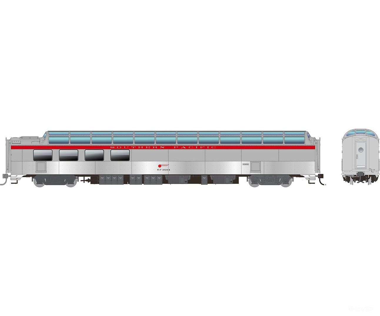 Rapido 175010 Ho Sp Dome-Lounge W/Flat Sides: - General Service: #3604 Passenger Cars