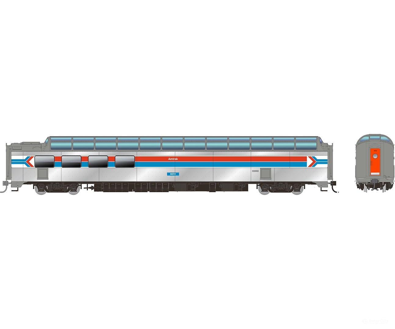 Rapido 175011 Ho Sp Dome-Lounge W/Flat Sides: Amtrak - Phase 1: #9371 Passenger Cars