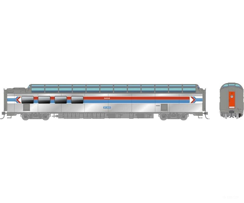 Rapido 175015 HO SP Dome-Lounge w/Flat Sides: SP - General Service Leased: #3604 - Passenger Cars