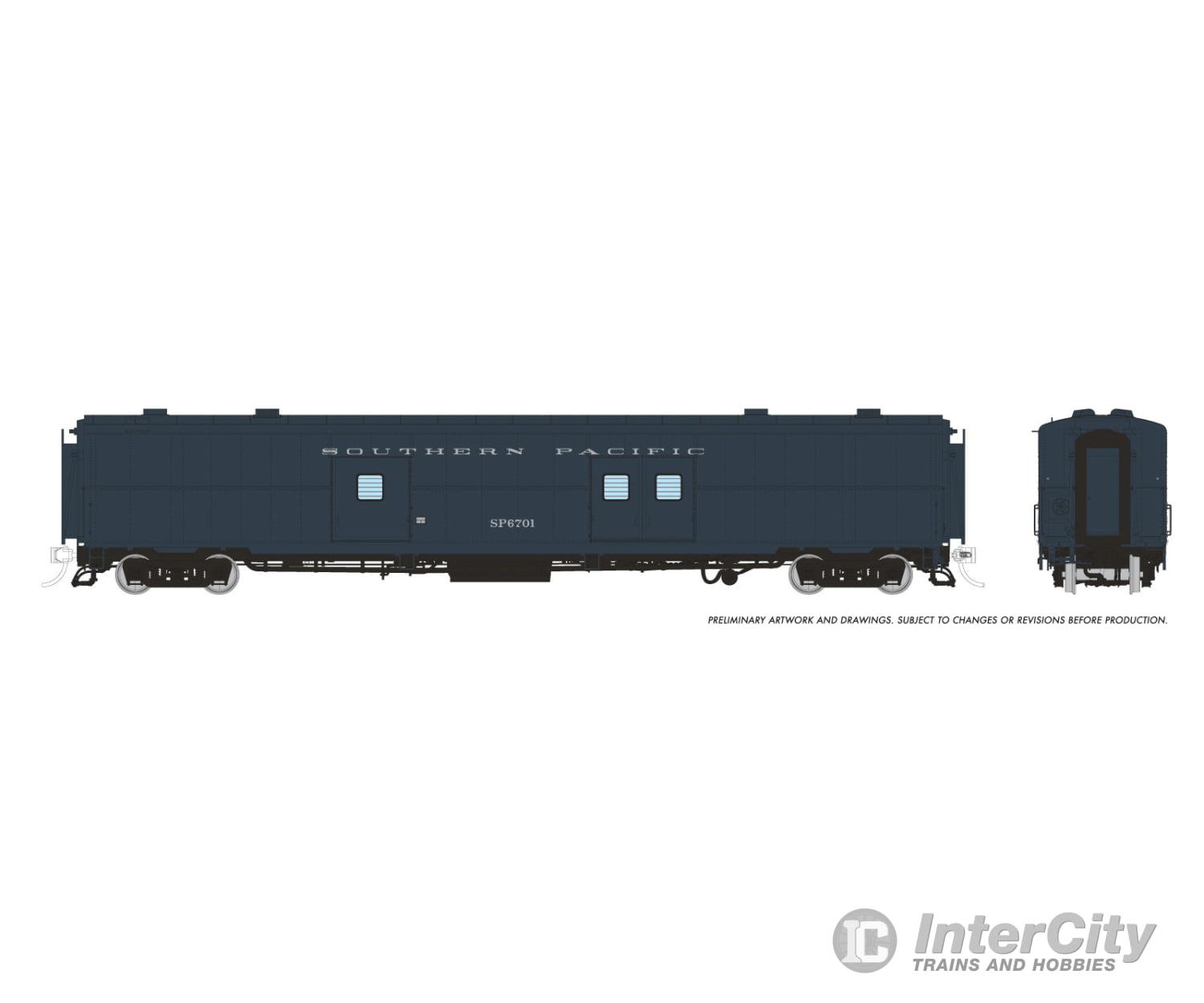 Rapido 176008 HO PC&F Econo Baggage: Southern Pacific Baggage/Express - Early Doors: #6726 Passenger Cars