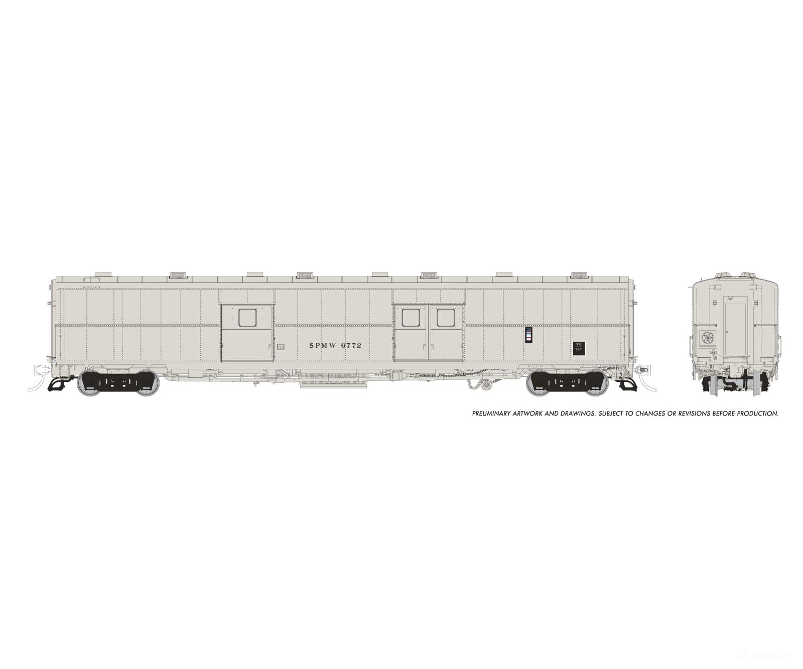 Rapido 176014 HO PC&F Econo Baggage: Southern Pacific - Maintenance of Way: #6766 Passenger Cars