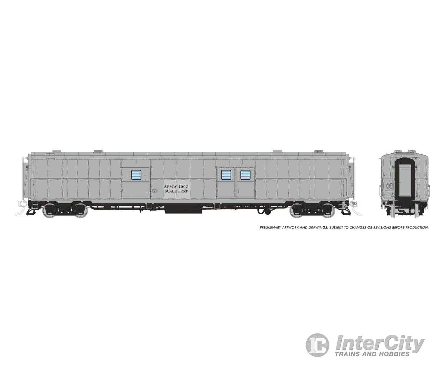 Rapido 176016 HO PC&F Econo Baggage: Southern Pacific - Scale Test Car: #1007 Passenger Cars