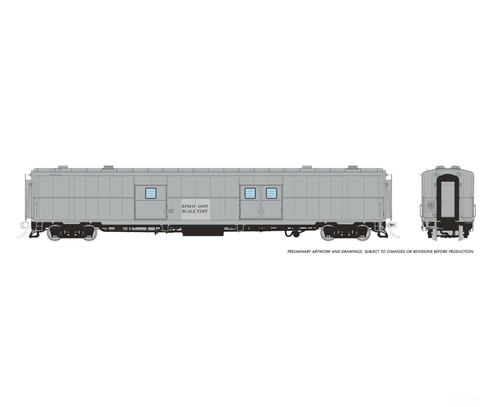 Rapido 176016 HO PC&F Econo Baggage: Southern Pacific - Scale Test Car: #1007 Passenger Cars
