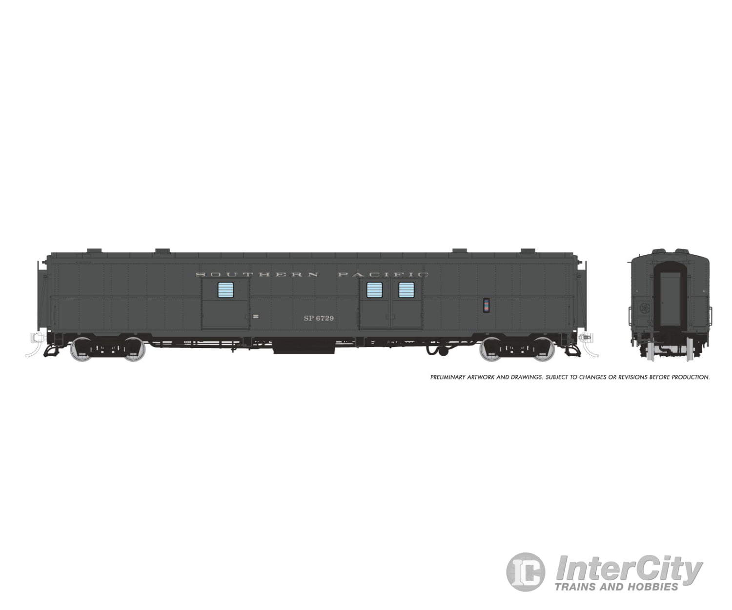 Rapido 176017 HO PC&F Econo Baggage: Southern Pacific - Lease: #6727 Passenger Cars