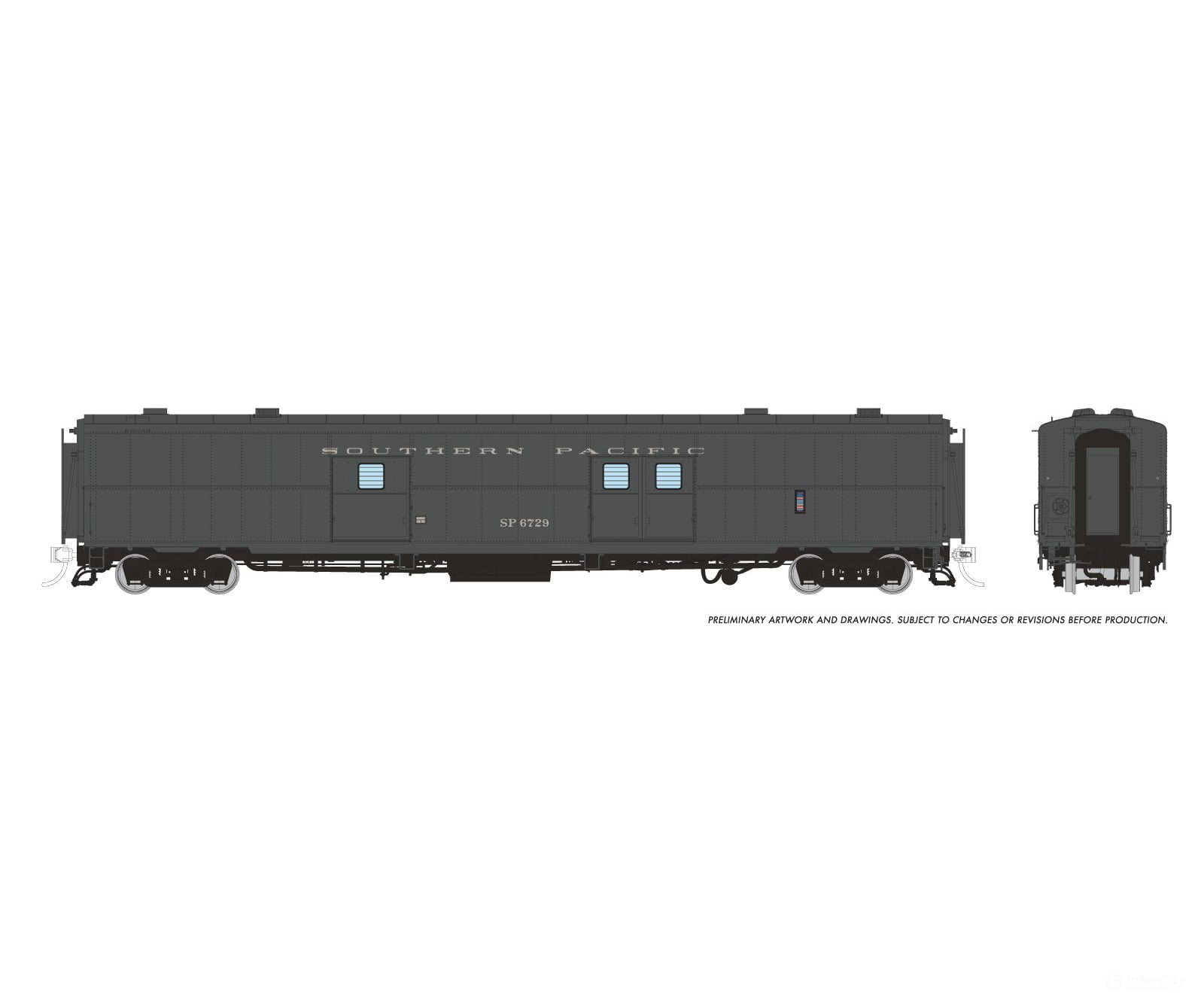 Rapido 176018 HO PC&F Econo Baggage: Southern Pacific - Lease: #6729 Passenger Cars