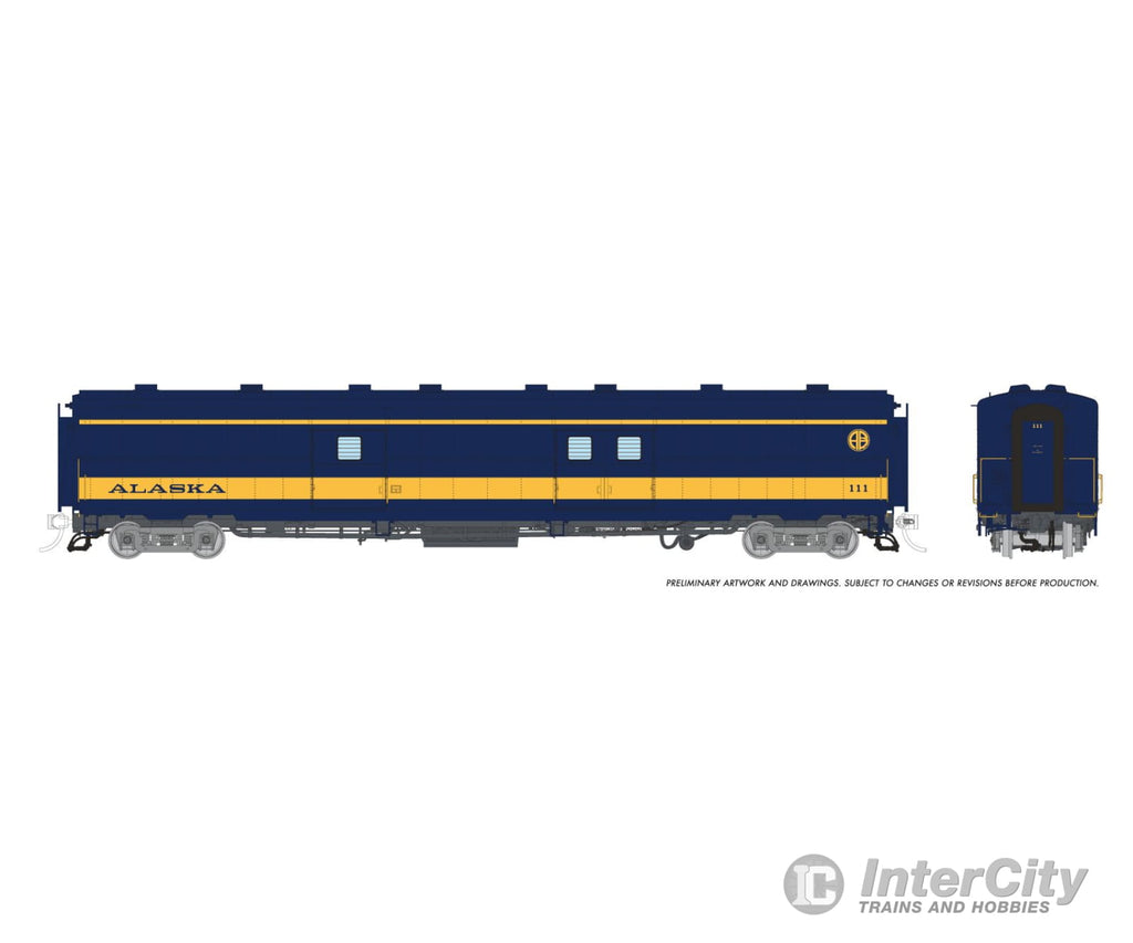 Rapido 176023 HO PC&F Econo Baggage Power Car: Alaska RR with sound: #110 Passenger Cars