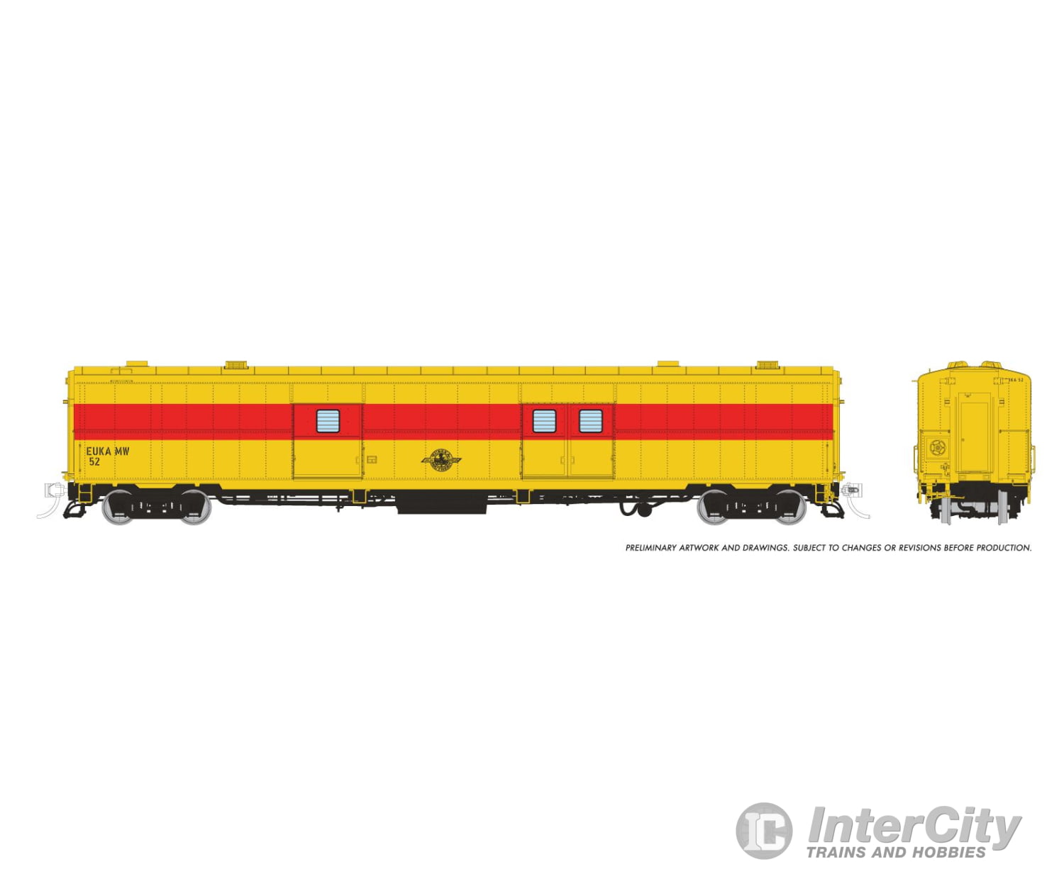 Rapido 176025 HO PC&F Econo Baggage: Eureka Southern: #52 Passenger Cars