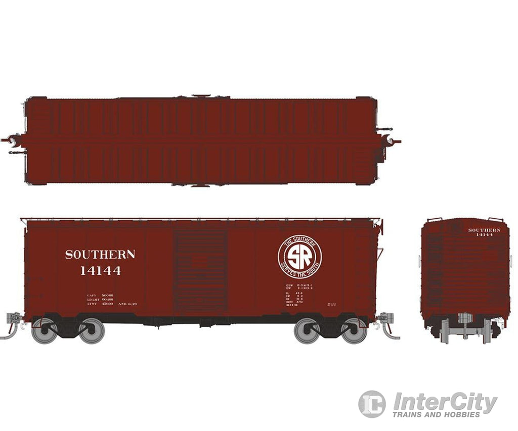 Rapido 180003 HO 1937 AAR 40’ Boxcar - Square corner: Southern: 6-Pack Freight Cars