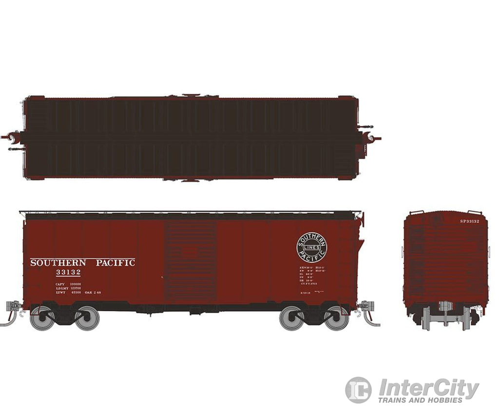 Rapido 180004A HO 1937 AAR 40’ Boxcar - Square corner: SP: Single Car Freight Cars