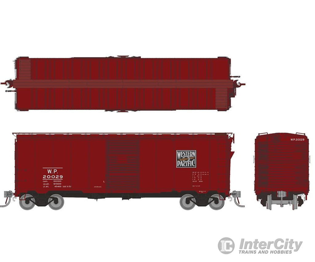 Rapido 180005 HO 1937 AAR 40’ Boxcar - Square corner: WP: 6-Pack Freight Cars