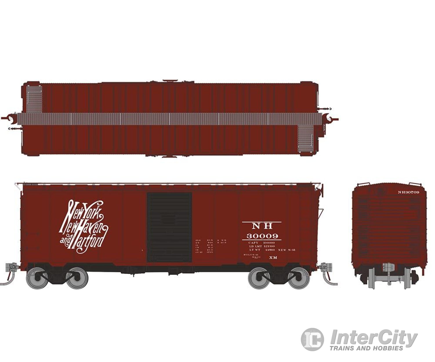 Rapido 181005 HO 1937 AAR 40’ Boxcar - Round corner: NH - Script: 6-Pack Freight Cars