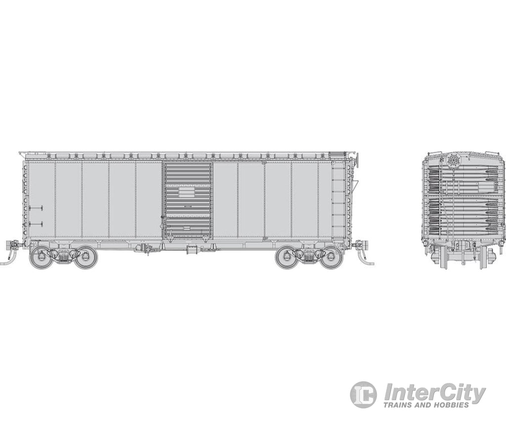 Rapido 181099 HO 1937 AAR 40’ Boxcar - Round corner: Undecorated: Single Car Freight Cars