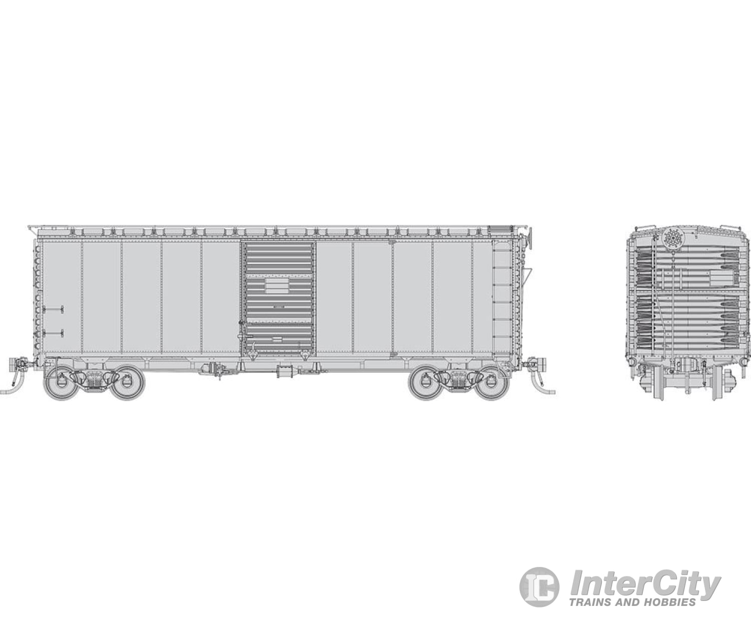 Rapido 181099 HO 1937 AAR 40’ Boxcar - Round corner: Undecorated: Single Car Freight Cars