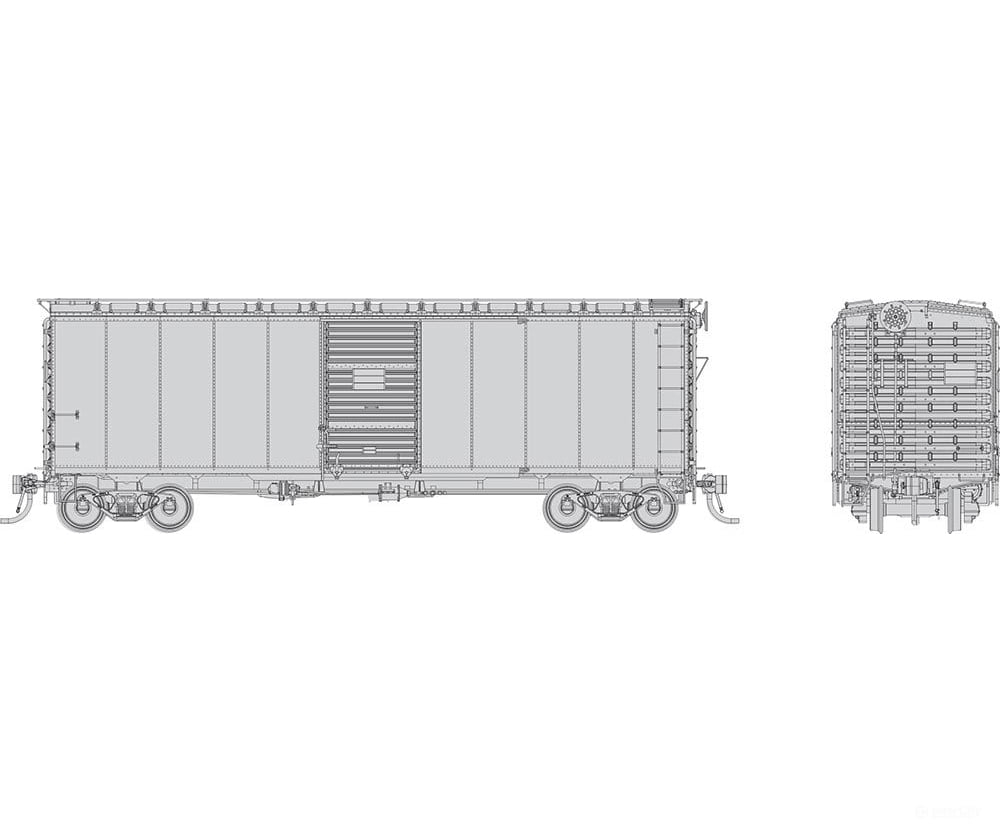 Rapido 182099 HO 1937 AAR 40’ Boxcar - CNR: Undecorated: Single Car Freight Cars