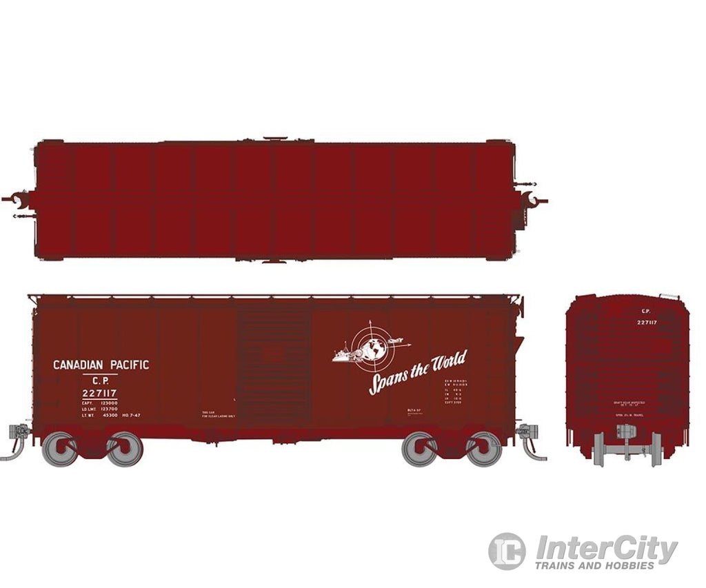 Rapido 183001 HO 1937 AAR 40’ Boxcar: CPR - Spans the World: 6-Pack Freight Cars