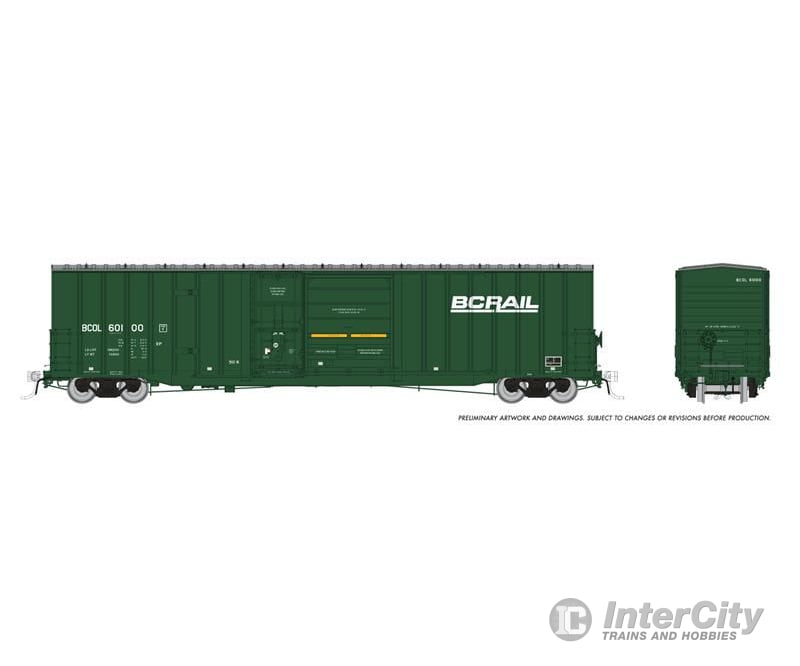 Rapido 191001A HO Trenton Works 6637cuft boxcar: BC Rail - As-Delivered: Single Car #1 Freight Cars
