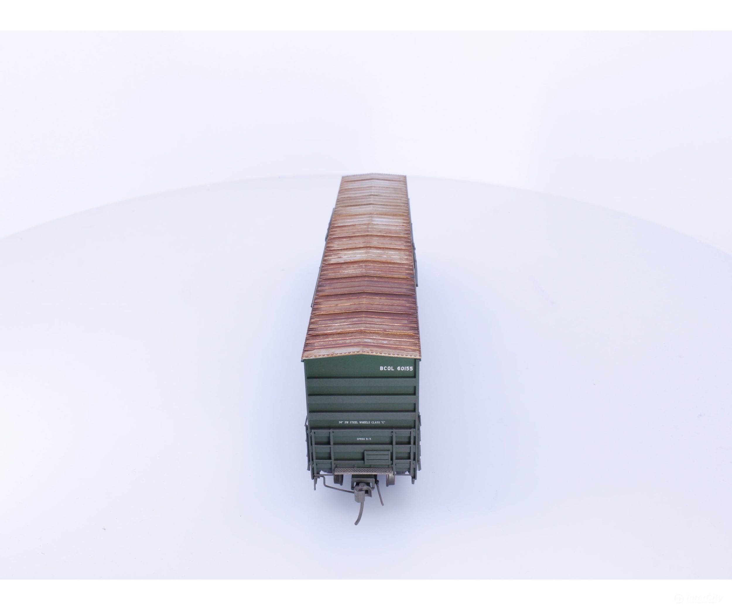 Rapido 191001A-WMT-H HO Trenton Works 6637cuft boxcar: BC Rail - As-Delivered #1 - Weathered by WEATHER MY TRAINS